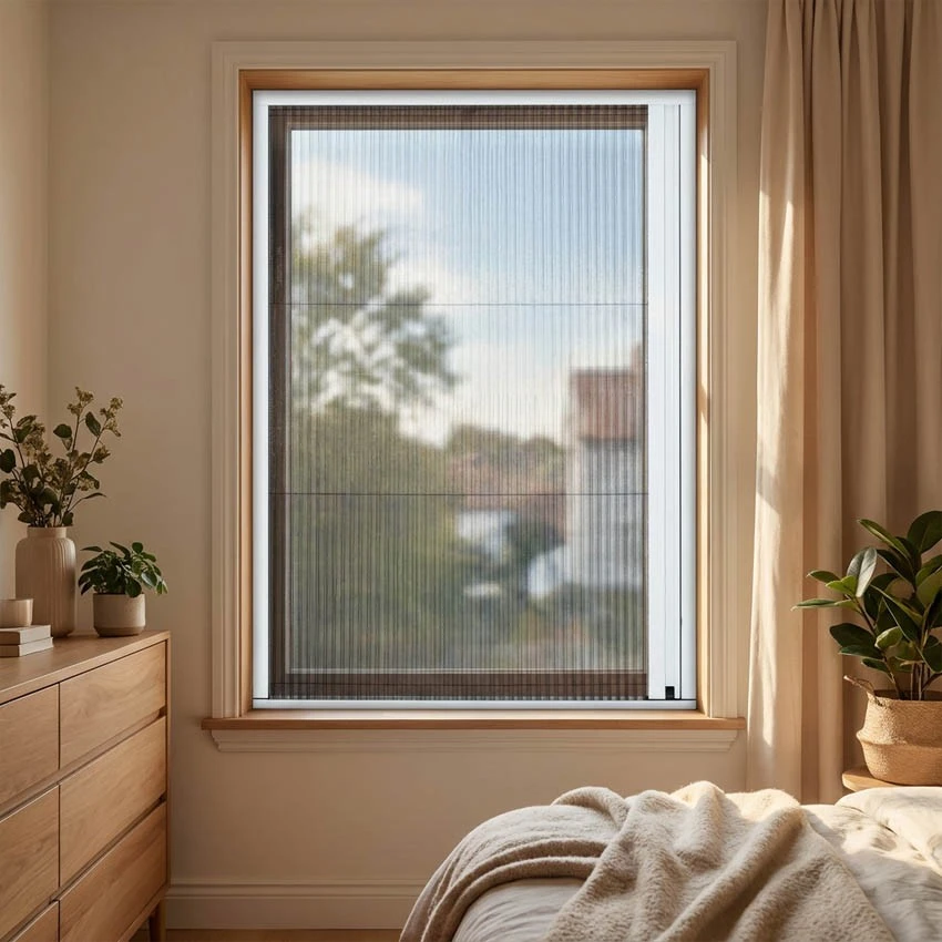 China Customisable Pleated Screen Window factory